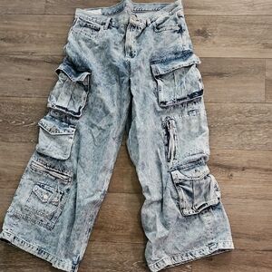 WOMENS Light Blue Cargo Jeans